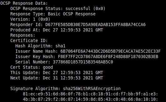 OCSPレスポンスの例